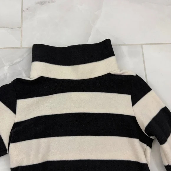 Dudley Stephens Greenpoint Turtleneck in Vello Fleece, NWT, Small Blk/Crm Stripe - Picture 3 of 6